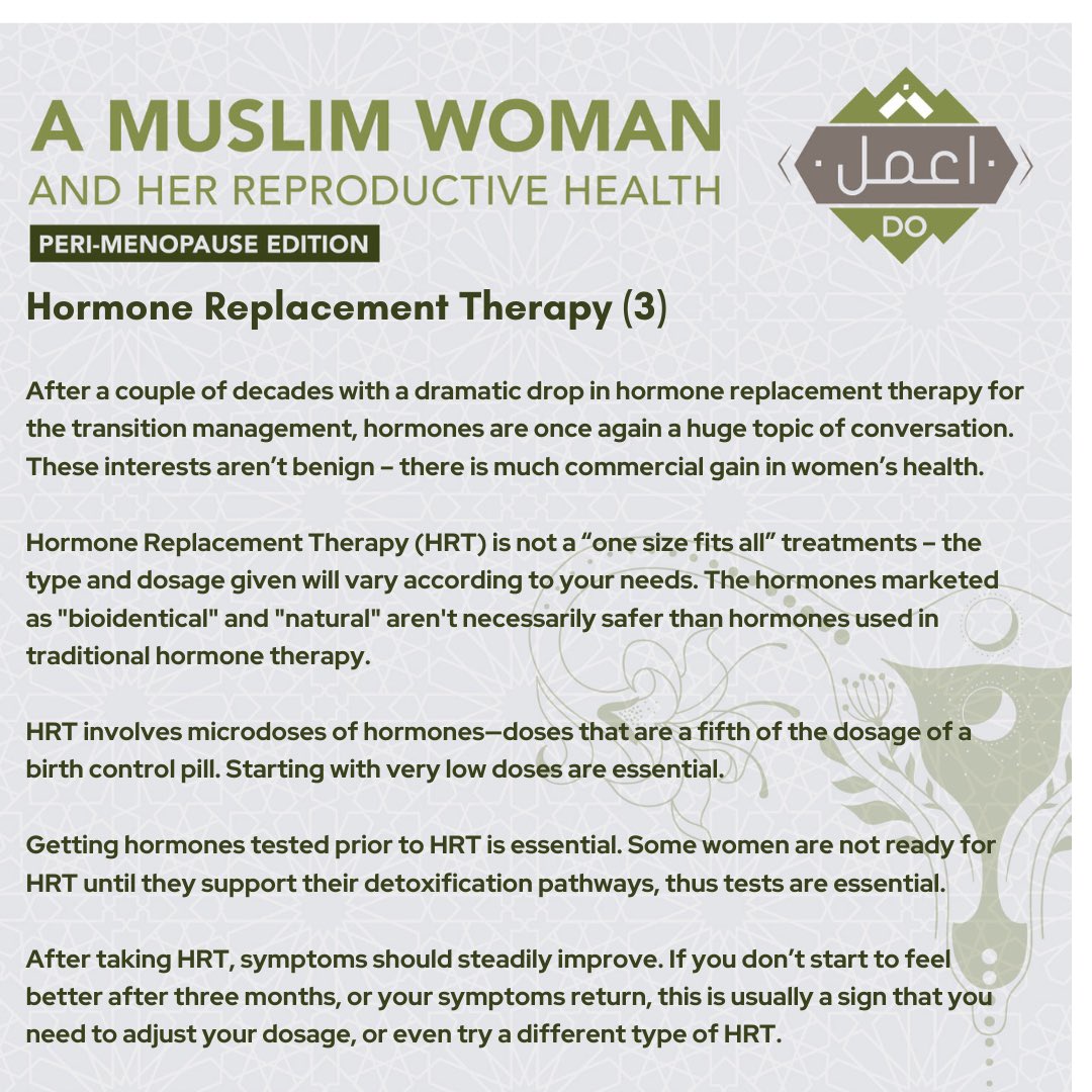 dolearningZA's tweet image. 17. HRT (3/3)

#DoLearning #RamadanSeries #MuslimWoman #perimenopause #Islam
