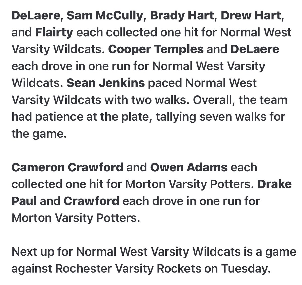 Normal West Baseball tweet media