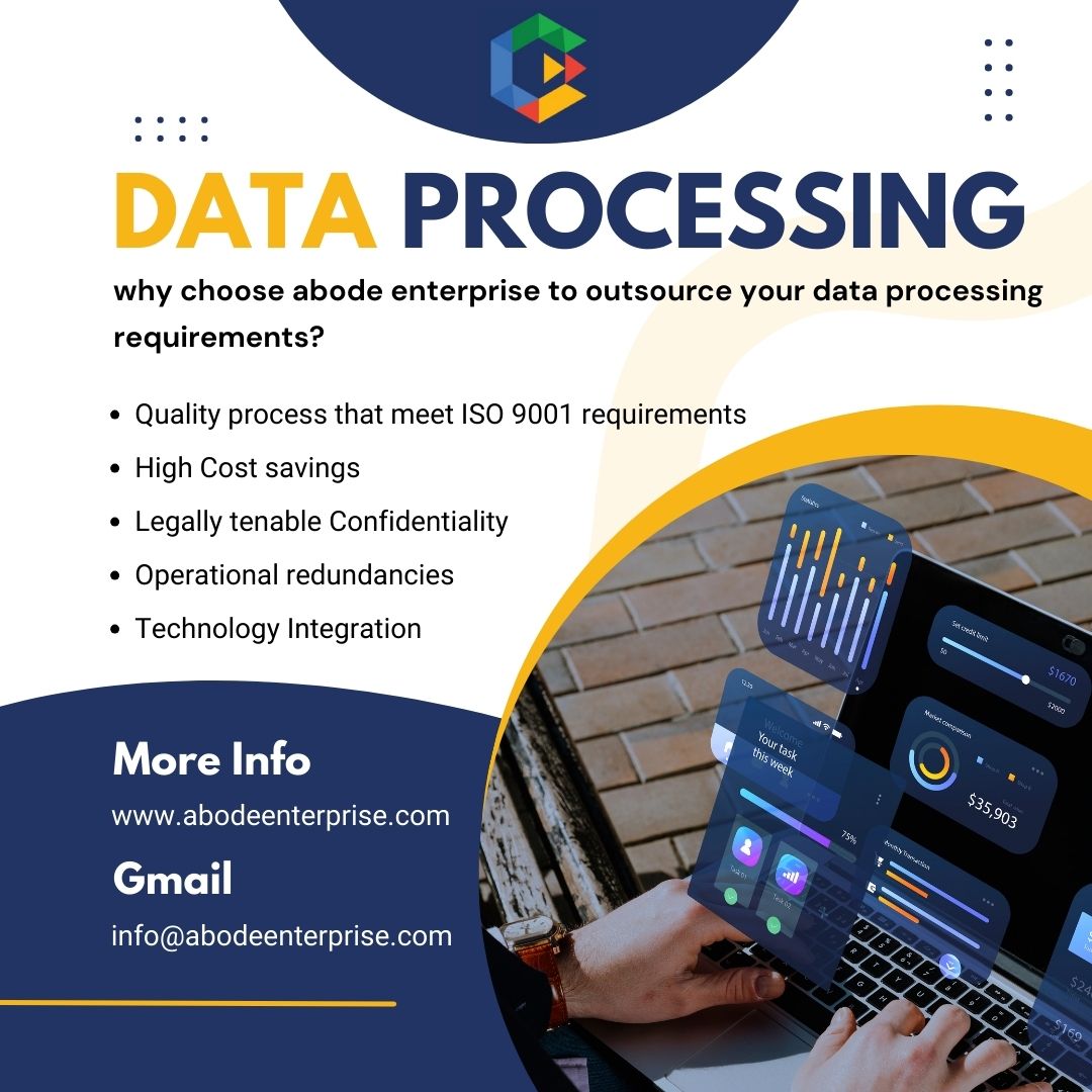 AbodeEnterprise's tweet image. Why choose abode enterprise to outsource your data processing requirements?

📧 info@abodeenterprise.com
🌐 bit.ly/3ESVHUv
#abodeenterprise #datacollectation #dataprocessing #datamanagement #dataentry #dataprocesing