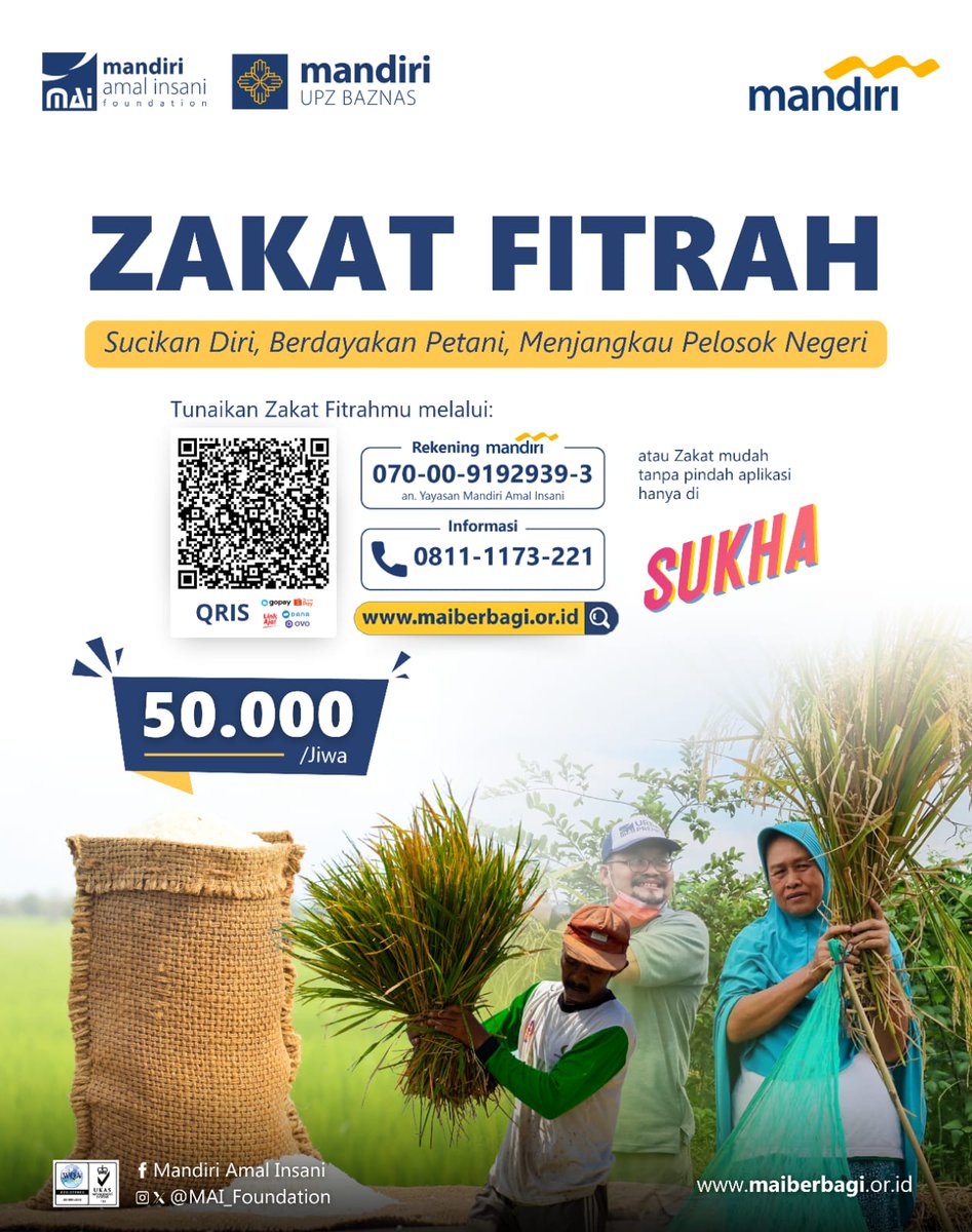 MAI_Foundation's tweet photo. @kekocakanxx Jangan lupa bayar zakat fitrah guyss~ https://t.co/uZBbp1a2ed