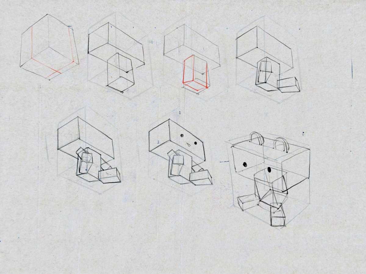 ちがうアングルからも描いたよ。こうやって3Dの眼をきたえて、最終的にはあたりをつけなくても線を引く場所がわかる、というのがひとつの目標なのかなー
#日々描く #drawing