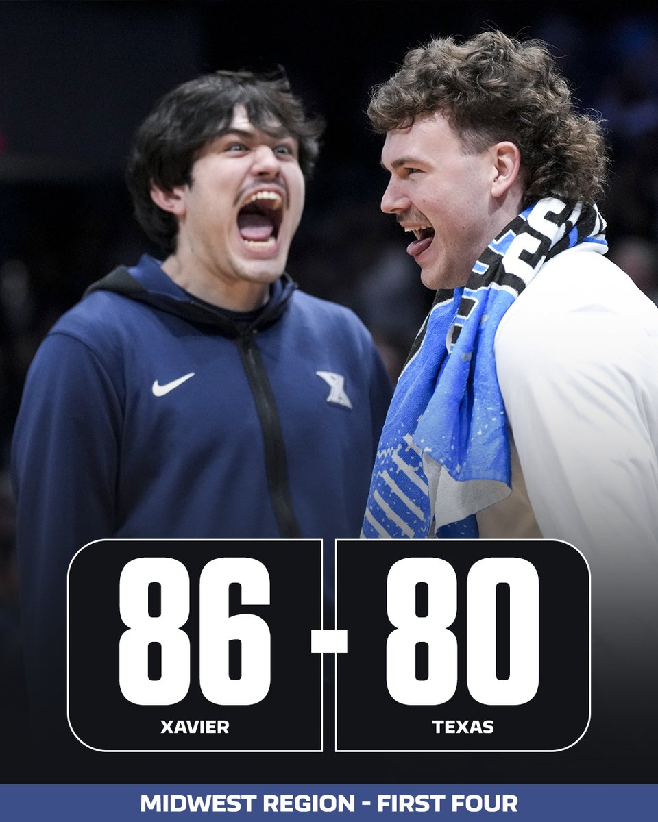 XAVIER (-140) ADVANCES TO THE FIRST ROUND OF THE TOURNEY AFTER A DOUBLE-DIGIT COMEBACK! 🔥

✅ XAV -2.5
✅ O 151.5