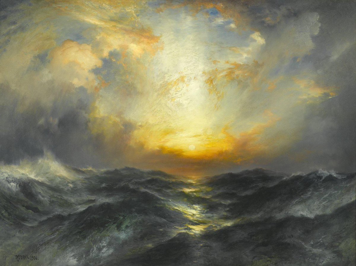 Thomas Moran- "Sunset at Sea" (1906)
