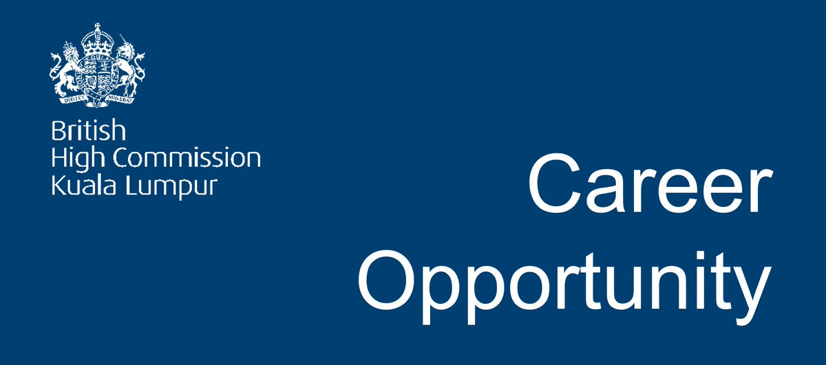 We're #hiring!

Trade Policy and Market Access Manager: Responsible for  supporting engagement on our trade policy and market access work to grow the bilateral trade relationship between the UK and Malaysia.

Apply: bit.ly/4iC0sjK
Deadline: 23:55 on 27 March 2025