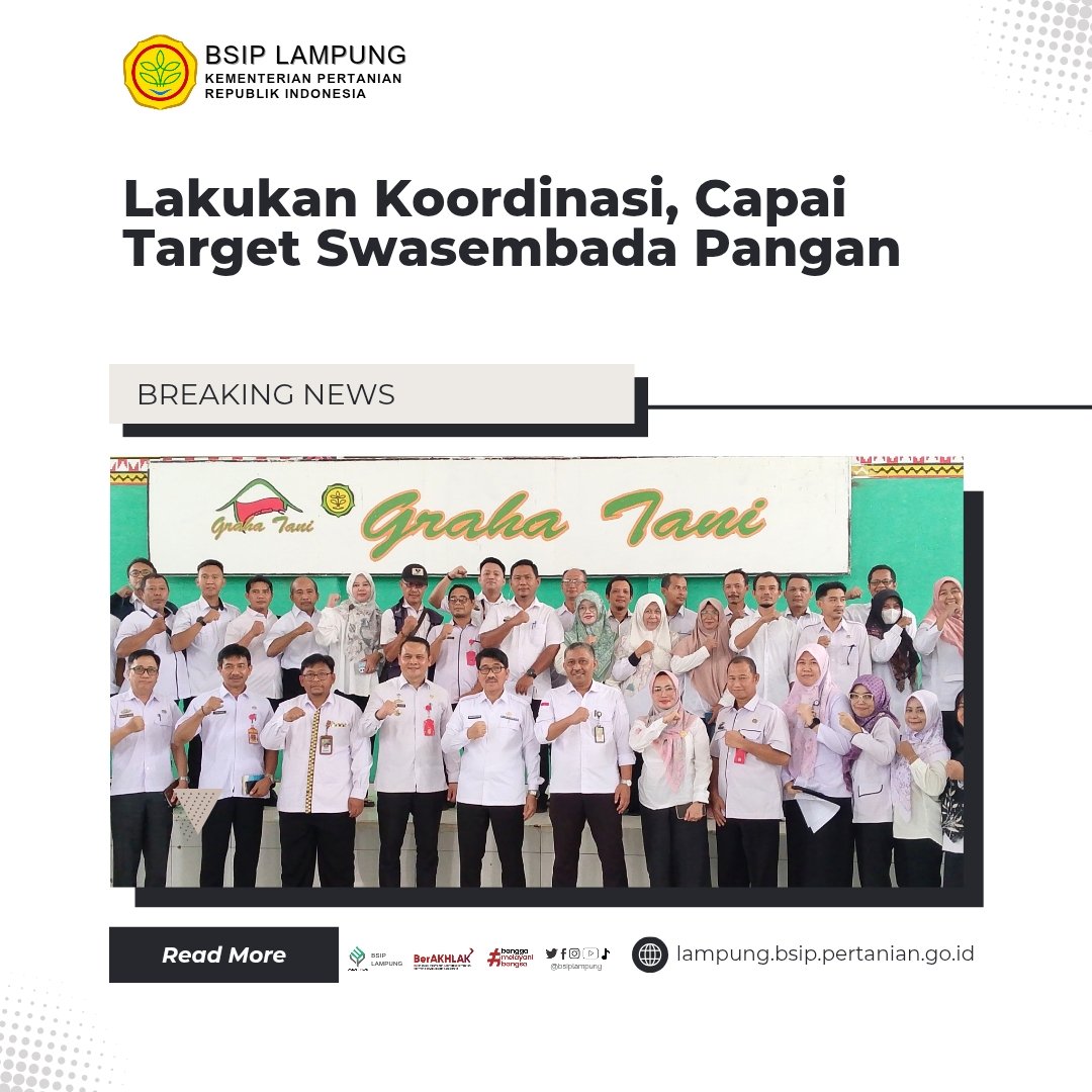 BrMPLampung's tweet photo. Tabikpun! 
Salam dari Bumi Lampung🙏

Lakukan Koordinasi, Capai Target Swasembada Pangan

#agrostandar
#PertanianBekerjaSepenuhHati
#sayaBSIP
#BSIP_KitaPastiLebihBaik https://t.co/w9ELJziELm