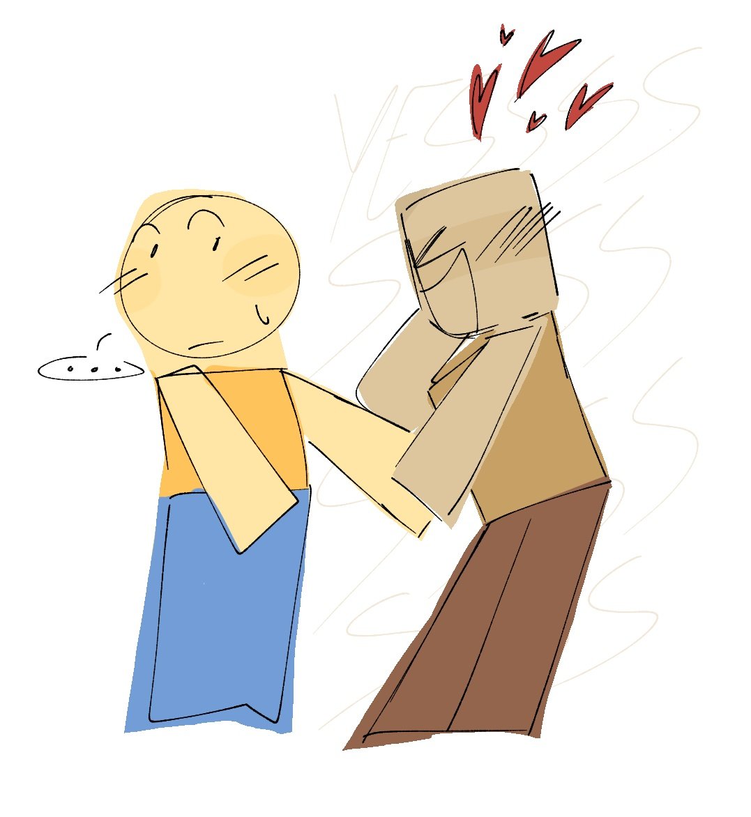 thought this was cute, drew the sketch when friend first streamed it to me but then i saw this and got an idea
#hellojohndoe #helloagainjohndoe #robloxart