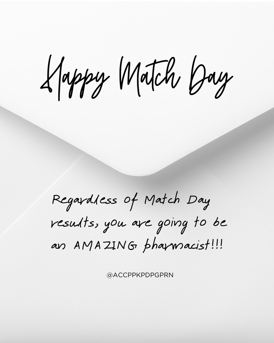 🎉Happy Match Day! 🎉

No matter the outcome, take a moment to celebrate the hard work and dedication that brought you here! The journey to becoming a pharmacist is unique for everyone, and today marks the beginning of your next chapter.