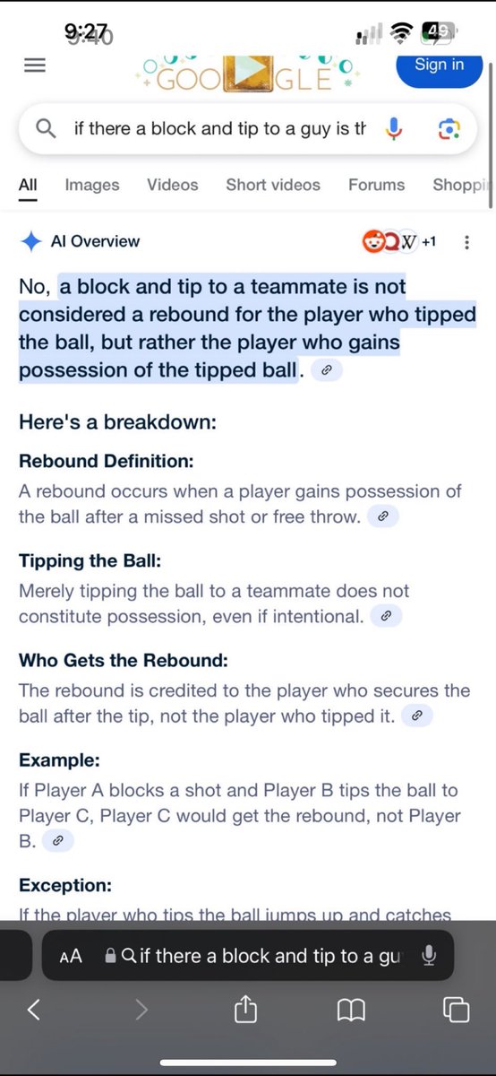 SpencePicks's tweet photo. @nbastats how is this not a rebound, Cade blocks then tips to harries, if he hadn't it would have been out of bounds thus no control for Cade. Once the ball was in Harris' hands, the ball was controlled. https://t.co/hj7VFQwmRa