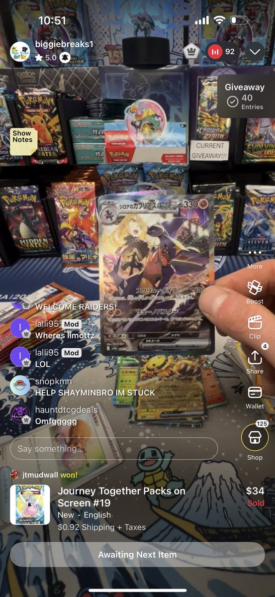 TORSZN's tweet photo. OMGGG. My first Japanese booster box I’ve ever bought on whatnot and got the Cynthia and Typhlosion chase cards from #heatwavearena #pokemoncards #pokemon https://t.co/zXwH6Gv8qw