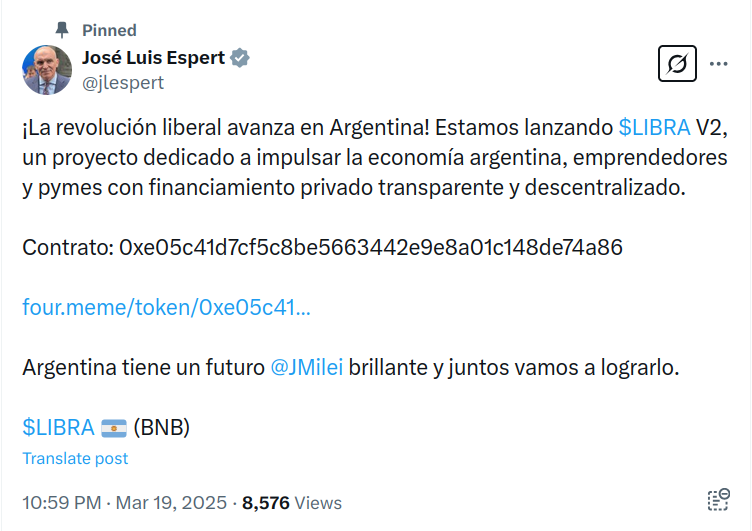 mis2centavos's tweet photo. El nuevo token $LIBRA  fue creado menos de un minuto antes del tweet de Espert.

https://t.co/tgTZKpA8nM https://t.co/kjaD7E8QeM