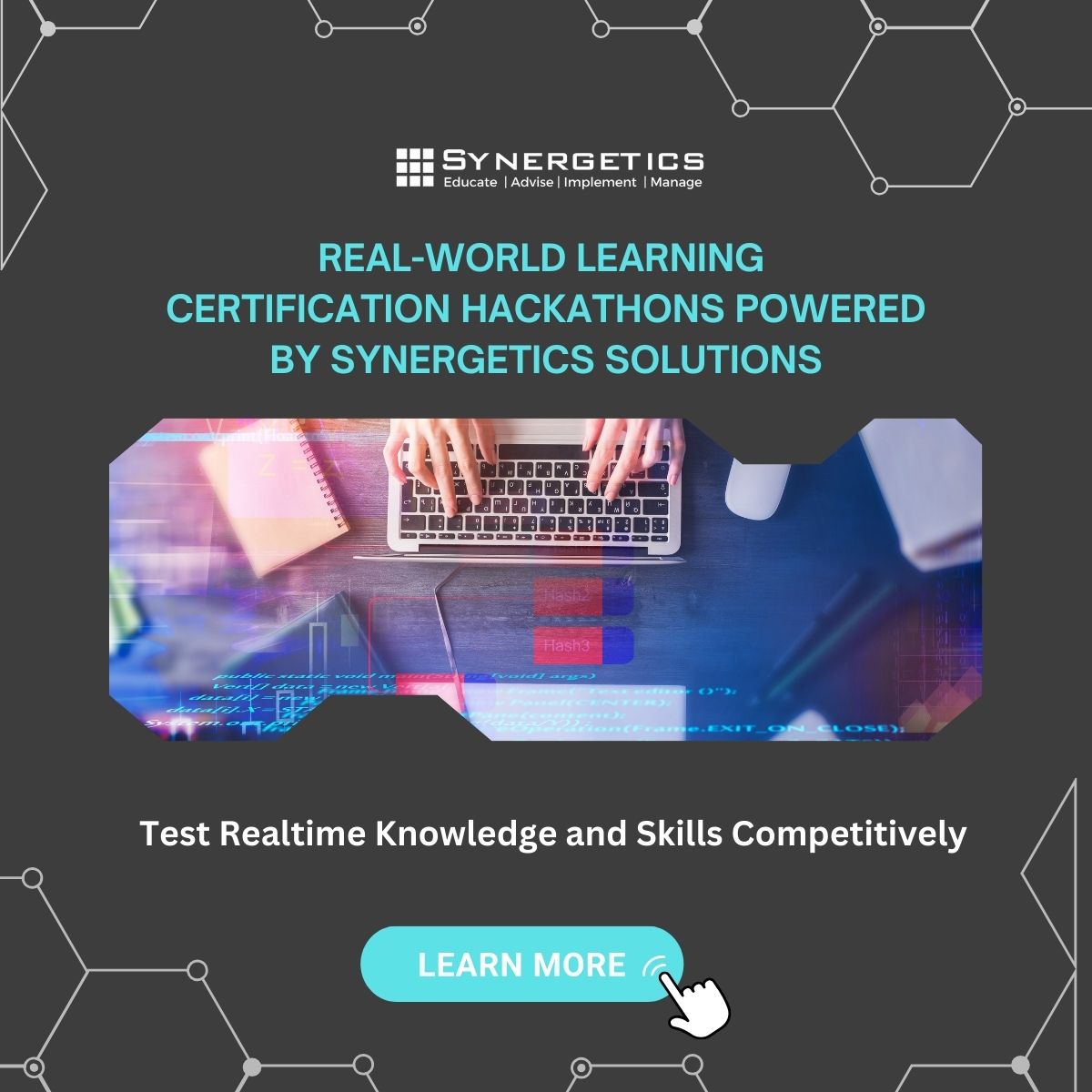 💥 Ready to level up your skills? 💥

Test your knowledge and compete with the best at our Certification Hackathon – where real-world learning meets real-time challenges! 🚀🔥

👉 Don’t miss out – register now!

#Hackathon #RealWorldSkills #SynergeticLearning #SynergeticsIndia