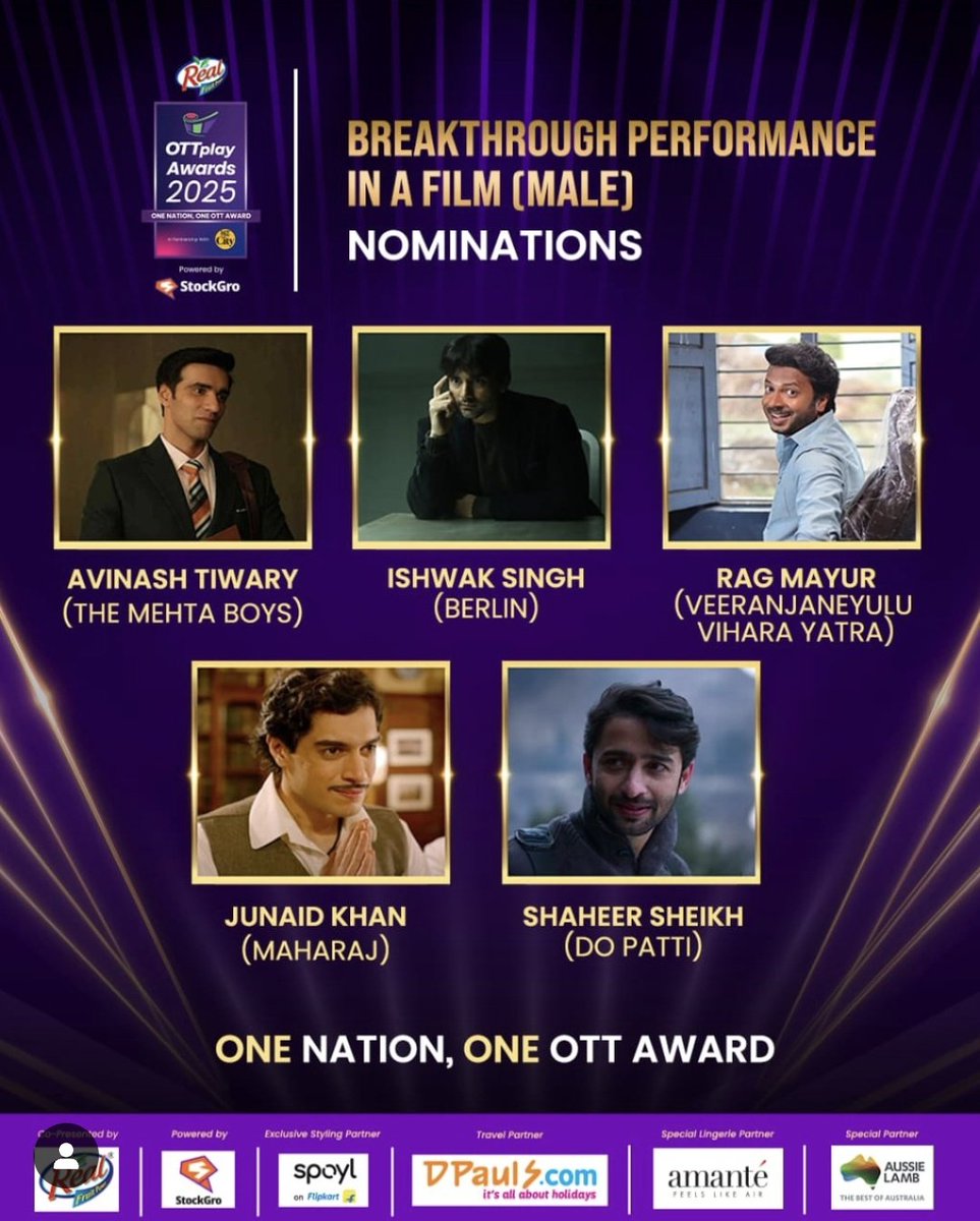 Thank you <a href="/ottplayapp/">OTTplay</a> 
So elated to be nominated for the breakthrough performance.
That too for such a special film.
Veeranjaneyulu Vihara Yatra