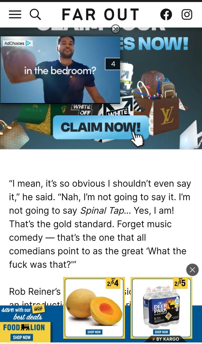 ice0cracker's tweet photo. The fact that ads take up more screenspace than the actual content these days is crazy. And companies expect us not to use adblockers. 

Not to mention annoying and sometimes dangerous redirect ads that yank you to a different page with every click. Or ones with a fake X https://t.co/wRvNGKkC2M