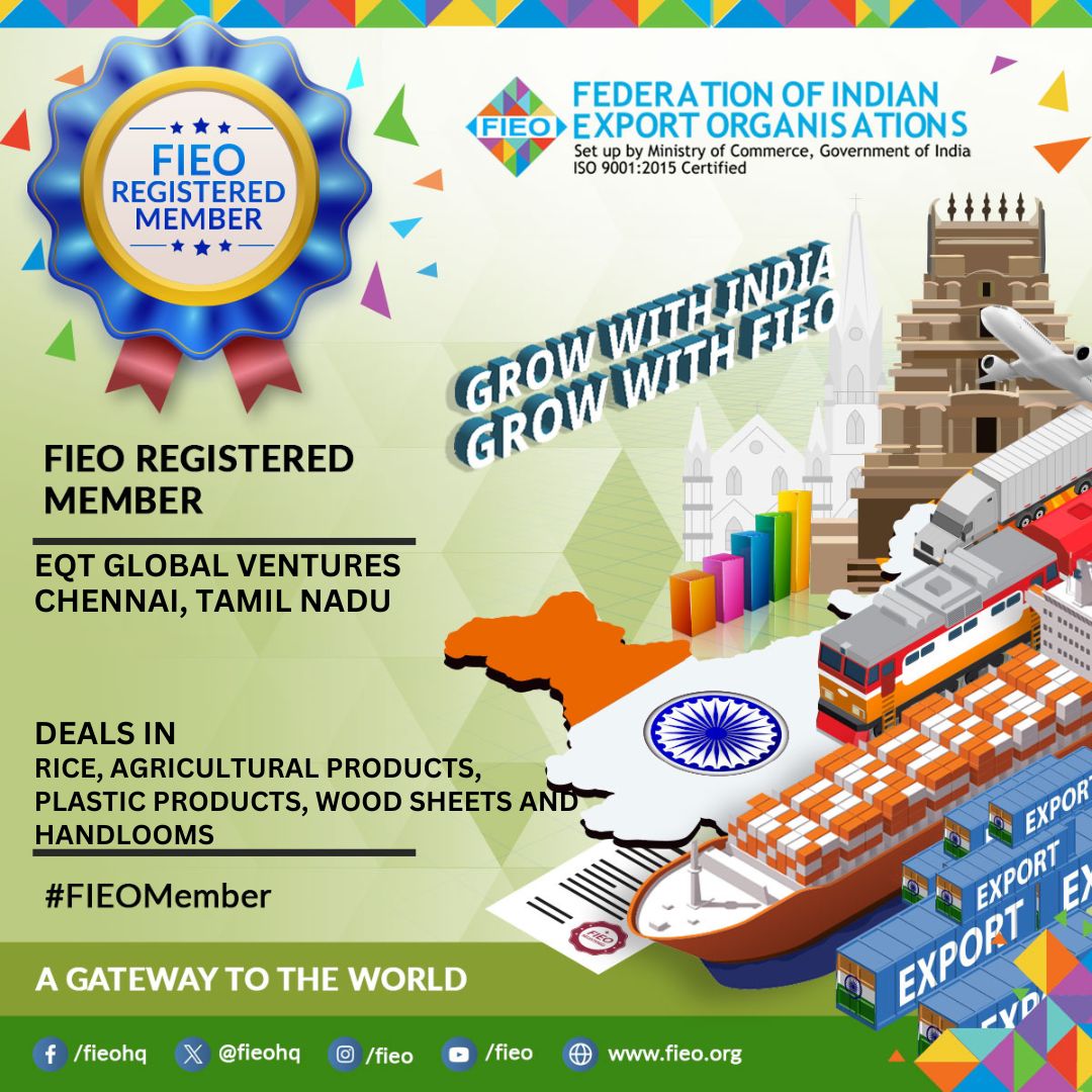 FieoHq's tweet photo. π#FIEO extends a warm welcome to M/s EQT Global Ventures, Chennai, Tamil Nadu as newest member!
Join our dynamic community & unlock a world of trade opportunities.
To learn more about FIEO membership, schedule a call with our team: https://t.co/vDgj7TnUm3
#FIEOMember #FIEO60 https://t.co/CkCq4r63GR