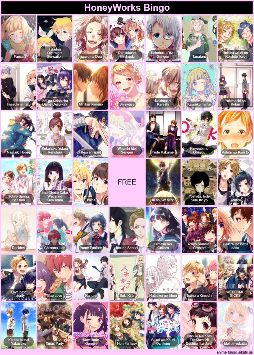 aaaalizealice's tweet photo. ทำ HoneyWorks Bingo มา 
ลองเล่นกันนน(*´ω`*)♡ https://t.co/J6w4Cs8SLG