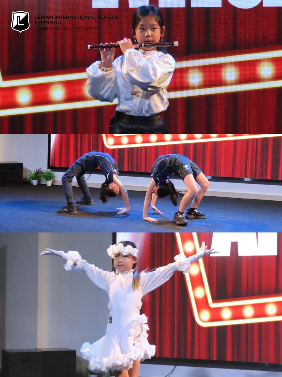 LemanChengdu's tweet image. At Léman, we celebrate each student’s unique talents. On March 12th, our third annual "Léman's Got Talent" showcased primary school musicians, singers, dancers, magicians, and gymnasts. Their confidence and passion were truly inspiring.