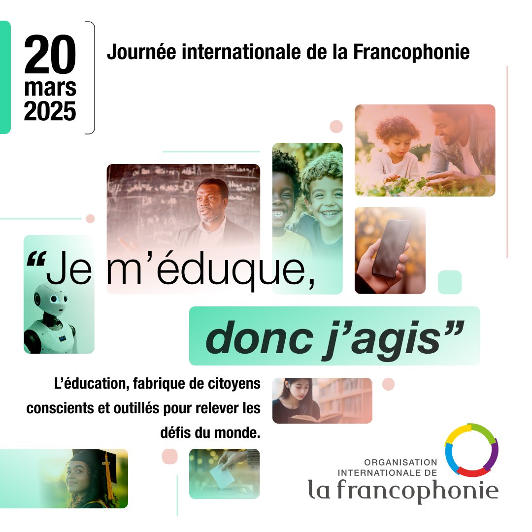 Aujourd’hui, nous célébrons la Journée internationale de la #Francophonie !

Sous le thème « Je m’éduque, donc j’agis », nous soulignons l'importance de l'éducation. Offrir un accès équitable à une éducation de qualité prépare les générations futures à relever les défis de