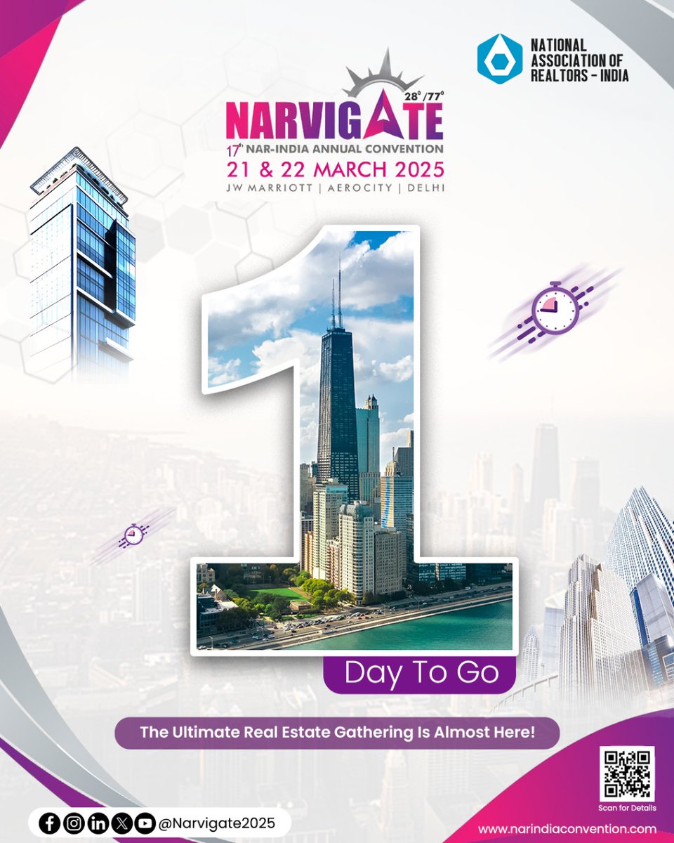 Narvigate2o25's tweet photo. We’re just 1 day away from the biggest real estate event of the year! NARVIGATE 2025 is set to be a game-changer, bringing together top industry leaders, visionaries, and innovators for two days of learning, collaboration, and inspiration.
@NARINDIAtweets #Narvigate https://t.co/offf4nDMkT