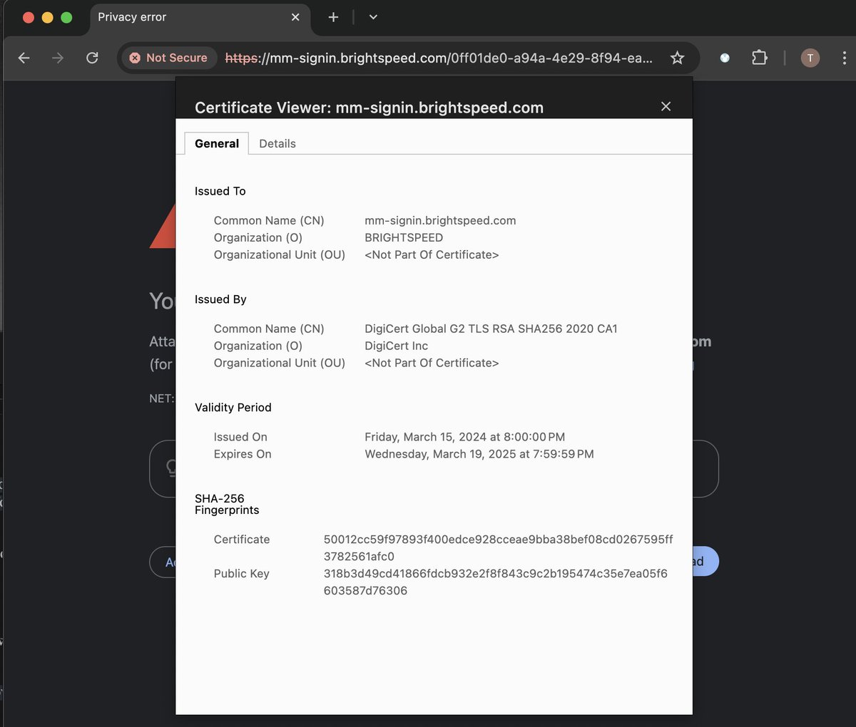 Hey @BrightspeedHelp , my Internet is down...

Also, your SSL Cert expired on your site, at 8PM on the 19th...

Coincidence?

Cmon.