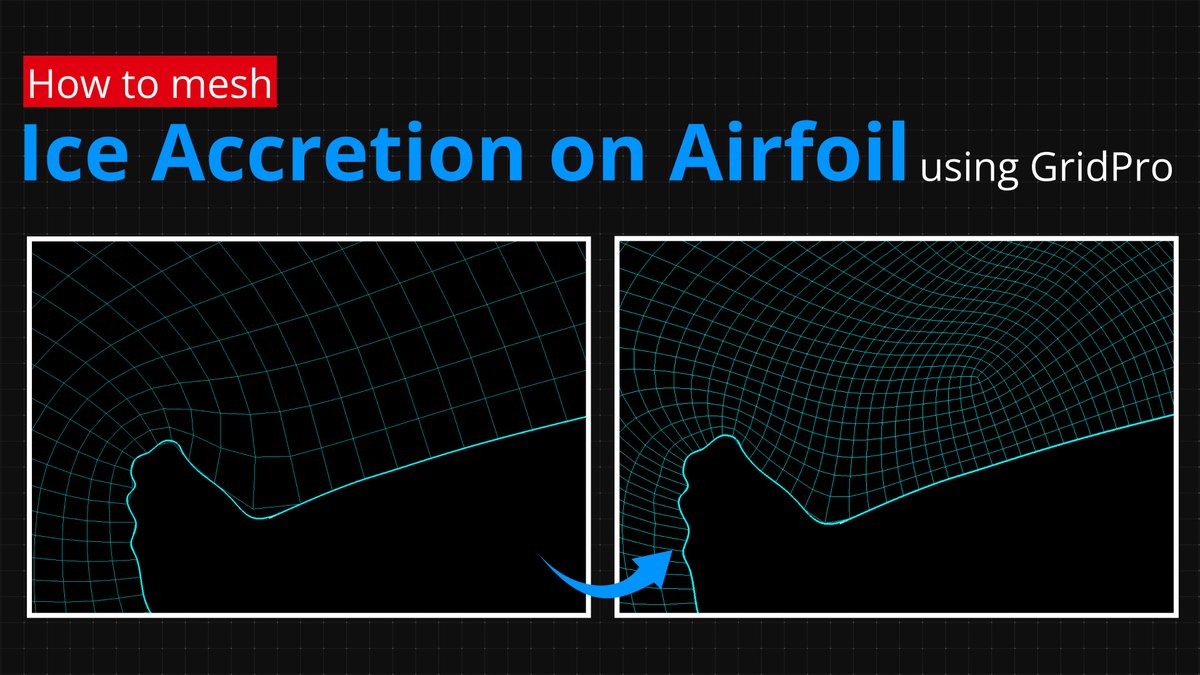 GridPromesh's tweet photo. Learn how to refine airfoil topology for better icing feature capture and enhance mesh quality with Enrichment and Internal Surfaces.
Tutorial Video - https://t.co/pOTwEKDBd9
#GridPro #CFD #Airfoil #Meshing #Icing #Simulation #aerospace #wing https://t.co/GD72E215Kv