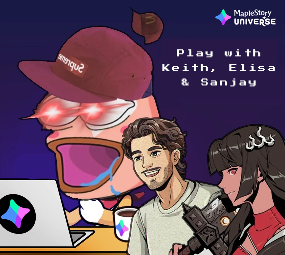 MapleStory Universe, Web3 gaming, and maybe a little chaos - <a href="/nexpacetime/">Keith | MSU🍄</a>, <a href="/eeelistar/">Elisa</a> &amp; <a href="/SanjayWeb3/">Sanjay</a> takes over the livestream.