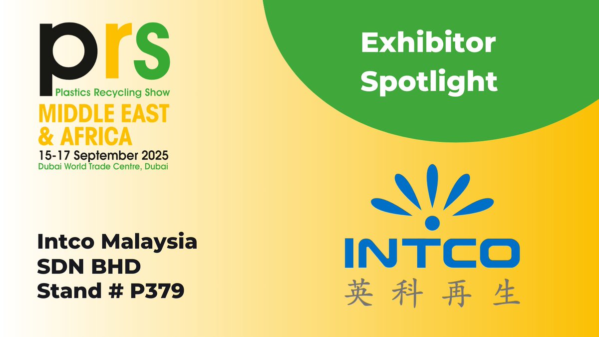 We are delighted to welcome <a href="/IntcoPlastics/">Intcoplastics</a> as Exhibitors at the Plastics Recycling Show Middle East &amp; Africa in Dubai 15-17 Sept 2025. Intco is a high-tech manufacturer of recycled products that has created a full supply chain with recirculated plastics. loom.ly/hHlBYjk