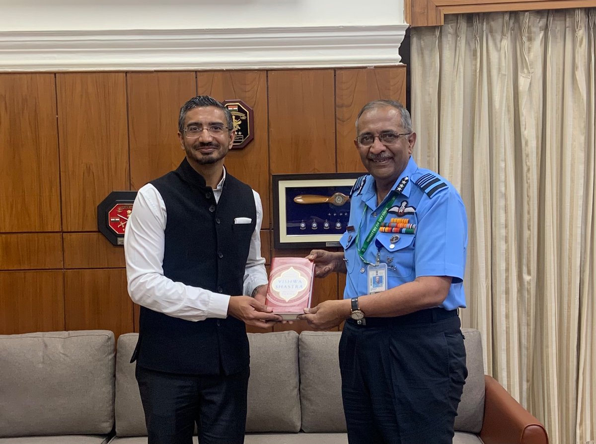 An honour to present a copy of my book ‘Vishwa Shastra’ to the National Defence College and Commandant Air Marshal Hardeep Bains.

Hope the sections on the use of force, military history, military preparedness, and Atmanirbhar Bharat will be of particular interest.