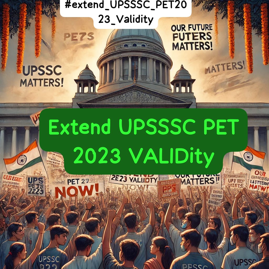 महोदय पेट 2023 से अब तक सामान्य योग्यता की कोई भर्ती नहीं आई है अतः आपसे आग्रह है पेट 2023 की #वैधता को बढ़ाकर #लेखपाल भर्ती ,#लोअर #पीसीएस भर्ती देने का कष्ट कीजिए....
#extend_UPSSSC_PET2023_Validity 
<a href="/CMOfficeUP/">CM Office, GoUP</a> <a href="/myogiadityanath/">Yogi Adityanath</a> <a href="/myogioffice/">Yogi Adityanath Office</a> <a href="/sn_saba/">Saba naaz</a> @ChiefSecy_UP