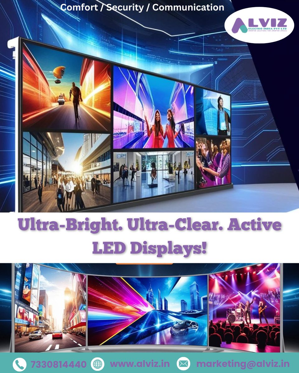 AlvizIndia's tweet image. Brighten Every Vision with Cutting-Edge Active LED Displays! 🌟📺 Perfect for Retail, Corporate, Events, and More!
🔹 High Brightness
🔹 Seamless Display
🔹 Energy Efficient
Call : 7330814440
Website : alviz.in
Mail : marketing@alviz.in
#ActiveLED #DigitalDisplay