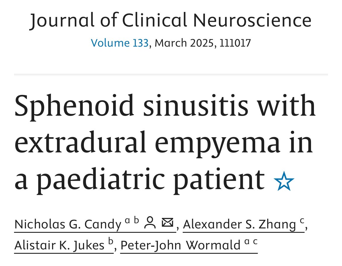 DrNickCandy's tweet image. We recently published three videos open access as part of a endoscopic endonasal video series from @_jocn
sciencedirect.com/special-issue/…