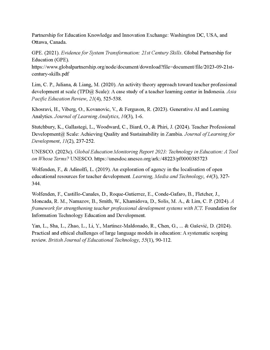 【Call for Papers】Teacher Professional Development at Scale Enabled by Emerging Technologies
Guest Editors:
Cher Ping LIM, The Education University of Hong Kong, Hong Kong SAR, China;
Freda WOLFENDEN, The Open University, The United Kingdom;
Dante CASTILLO, The Laboratory for