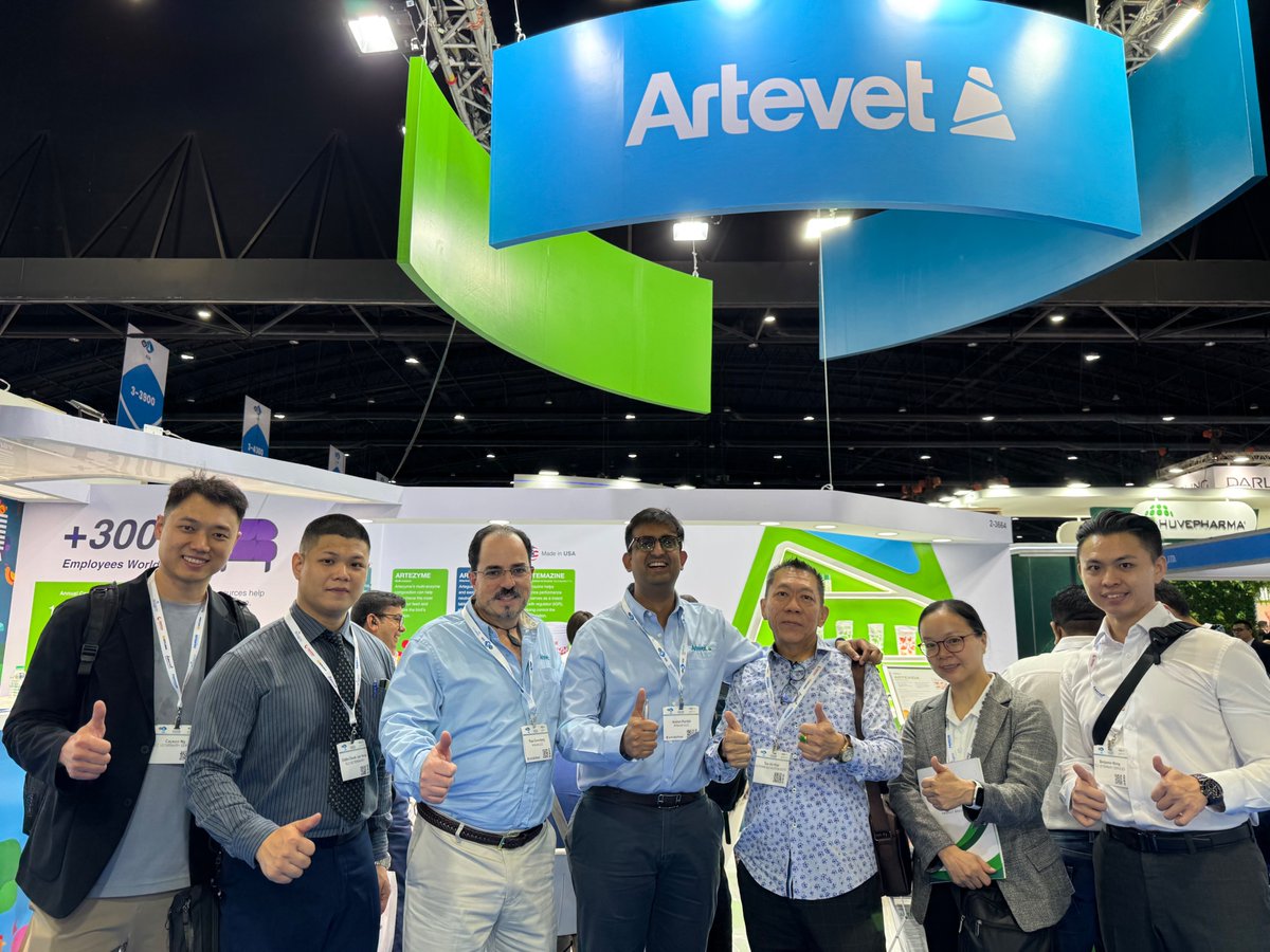 ArtevetLLC's tweet photo. Artevet at VIV Asia, Bangkok (March 8-10, 2025)! 🌍 We connected with partners &amp; customers from 24 global markets, planning for the year ahead &amp; launching new products. A fantastic platform for collaboration &amp; innovation! See you all again soon! 👋 #VIVAsia #AnimalHealth https://t.co/6qVxVDJQT4