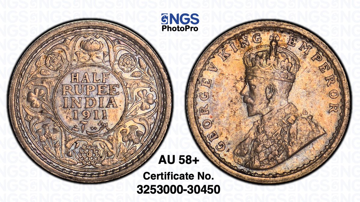 NGSgrading's tweet photo. RARE COIN OF THE DAY  @NGSgrading    BRITISH INDIA          - GEORGE V - ½ RUPEE - PIG TYPE 1911 - CALCUTTA MINT - GK# 1045  #Rarecoin #PigRupee #NGSgrading https://t.co/dSHPOHsutm