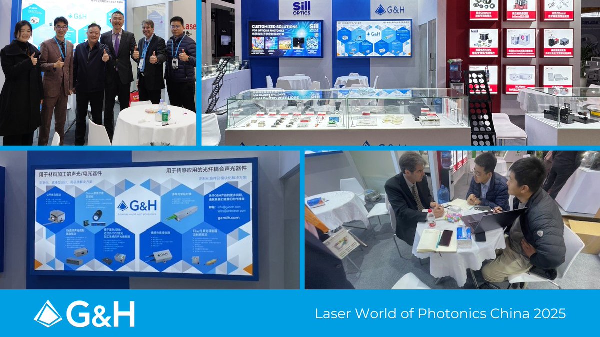 Last week, G&amp;H partnered with our distributor, Ante Laser Co., Ltd., at LASER World of PHOTONICS CHINA. Thank you to Bryan Han, Masashi Wada, Arron Campi, and Ante Laser Co., Ltd for this great event!

#GandH #Photonics #LaserTechnology #LASERWorldofPHOTONICSCHINA