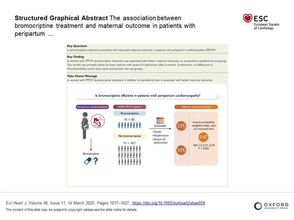 EHJ Editor-in-Chief (@ehj_ed) on Twitter photo Bromocriptine treatment and outcomes in peripartum cardiomyopathy: the EORP PPCM registry. Learn more in #EHJ doi.org/10.1093/eurhea…
#PeripartumCardiomyopathy #Bromocriptine #EORPPPCMRegistry #WomenHeartHealth @ESCardio <a href="/ESC_Journals/">European Society of Cardiology Journals</a> Bromocriptine treatment and outcomes in peripartum cardiomyopathy: the EORP PPCM registry. Learn more in #EHJ doi.org/10.1093/eurhea…
#PeripartumCardiomyopathy #Bromocriptine #EORPPPCMRegistry #WomenHeartHealth @ESCardio <a href="/ESC_Journals/">European Society of Cardiology Journals</a>