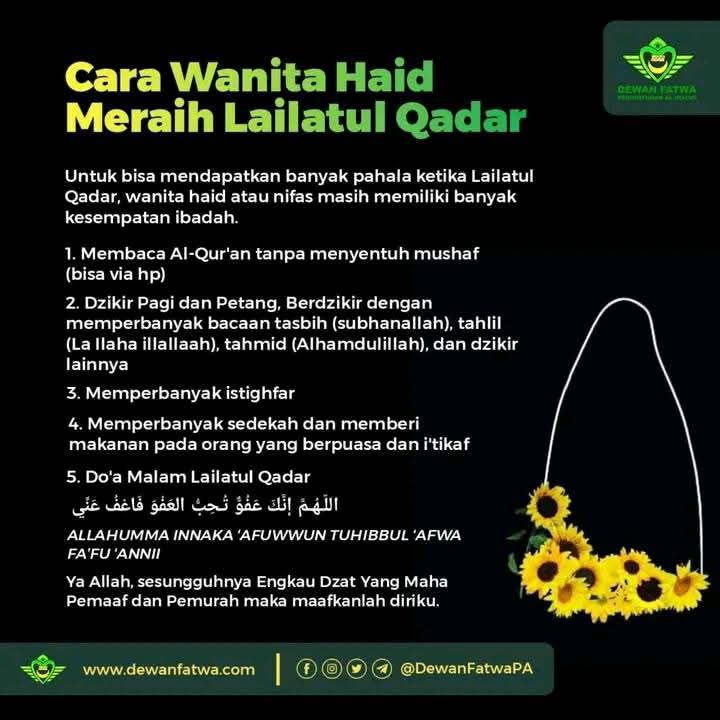 Just_Ab1's tweet photo. 🕌Cara Wanita Haid Meraih Lailatul Qadar🕌 https://t.co/t69WXd4dFV