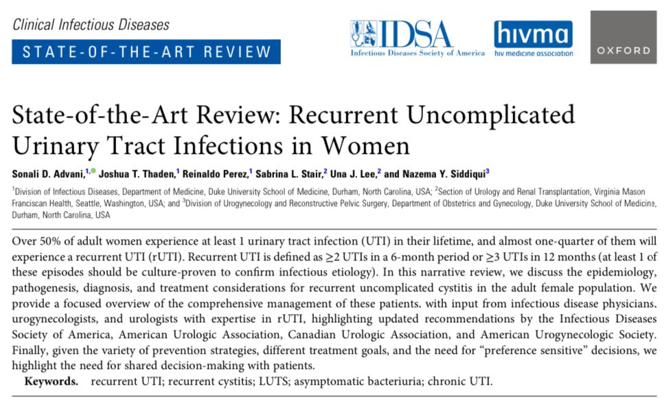 infeccHRUmalaga's tweet photo. IMPORTANTE‼️ en @CIDjournal #REVISION 🙇🏻♂️📚 #ITU #RECURRENTE en mujeres🚽🔄👩🏻💼un problema clínico frecuente🧑🏼⚕️💭
🔸Epidemiologia👵🏼
🔸Evaluación y definiciones📝
🔸Tratamiento💉
🔸Prevención(antibiótica y no antibiótica)💊🫐
🔸Derivación Gine o Urología🔪
🆓🔗https://t.co/XAfEH066Bn https://t.co/NOpWKKJTX2