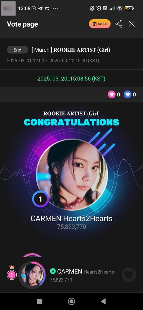 H2HFESS's tweet photo. Congrats buat Carmen H2H! Akhirnya kesayangan kita menang! 🎉🎊🌴 https://t.co/XR0po0WvPo