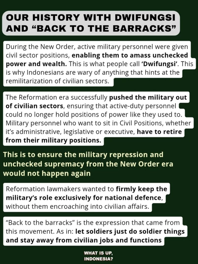 endearwon's tweet photo. to my non-indonesian moots: today we are grieving over the death of the hardly-built reformation. the current gov rezime has expanded military authority in civilian domains and the legislative has ratified that evil regulation despite the civil protest.

simply put: we are fucked https://t.co/XPlJu87m6B