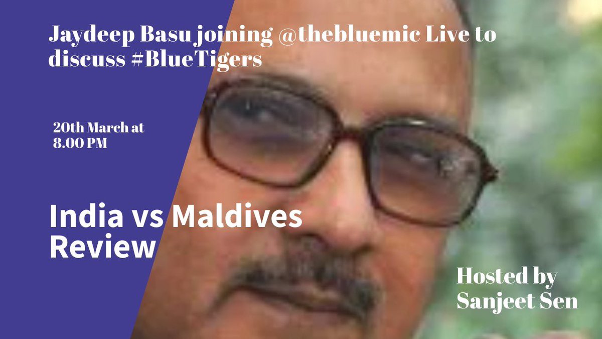 TheBlueMikeInd's tweet photo. Veteran football journalist @jaydeepbasu will be live on Blue Mic discussing India vs Maldives. 

Watch live by following this link.
#BlueTigers #IndianFootball 

https://t.co/i1ukc7Epz2 https://t.co/RJdlfxaLPJ