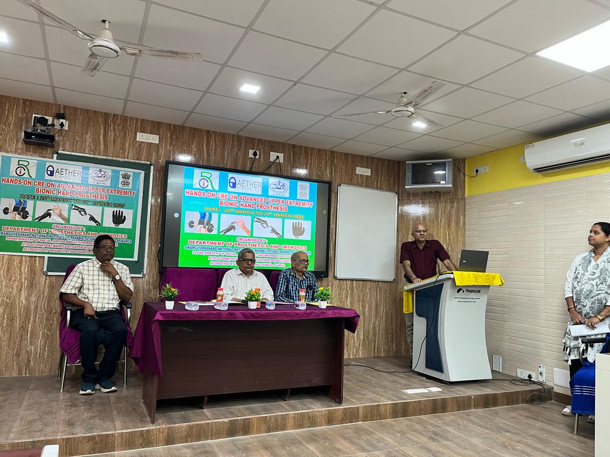 SvnirtarOlatpur's tweet image. The participants are now actively engaged in this hands-on training, and we look forward to a productive two days ahead.

#SVNIRTAR #creprogram #BionicHand #Prosthetics #Orthotics #HandsOnTraining #Inauguration #Collaboration