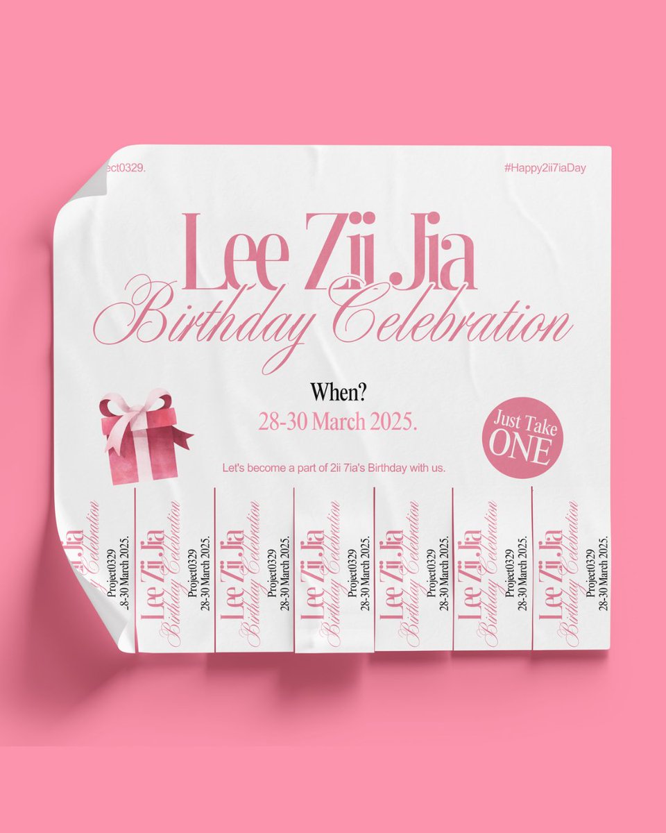 Help us spread the words!

🩷 Lee Zii Jia Birthday Celebration 🩷

When? 28-30 March 2025
Where? Only on <a href="/project0329/">🩷</a> page

Let's take a part of #Happy2ii7iaDay celebration! More details on project soon 👀🎀