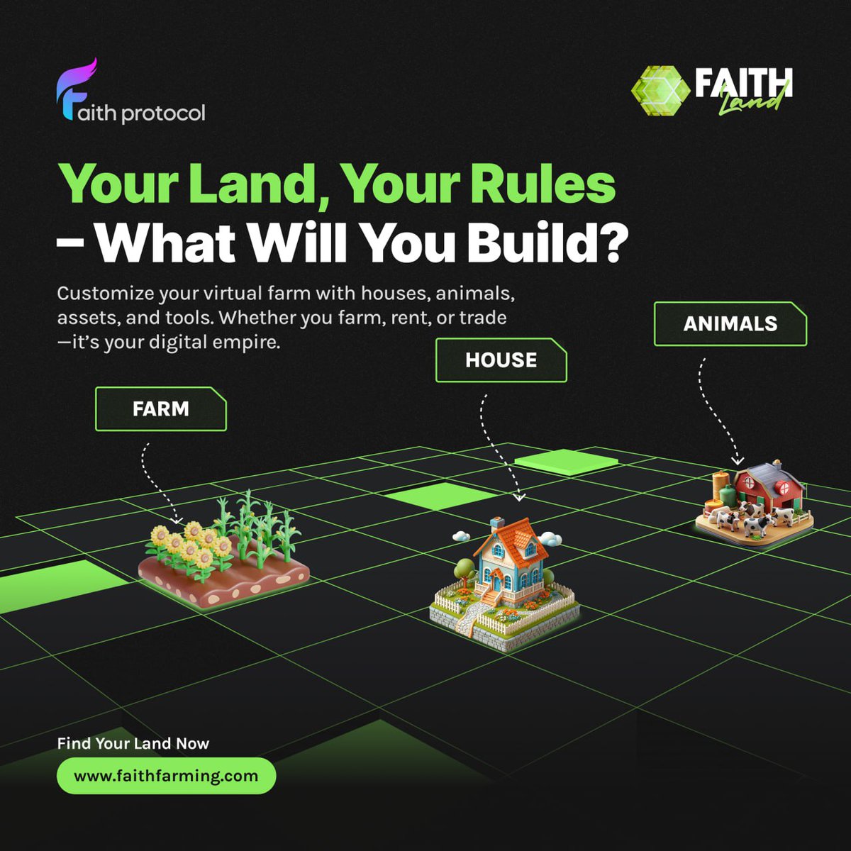 Gain_Protocol's tweet photo. ๐ YOUR LAND. YOUR RULES. YOUR EARNING POTENTIAL. ๐
โณ The question isโwill you take control or watch from the sidelines?
๐ Find Your Land Now: https://t.co/Fr1a0XiIBO
#FaithFarming #OwnFarmTrade #MetaverseEarnings #BlockchainFarming #DigitalAssets #Web3Opportunities https://t.co/JSaynSVyZX