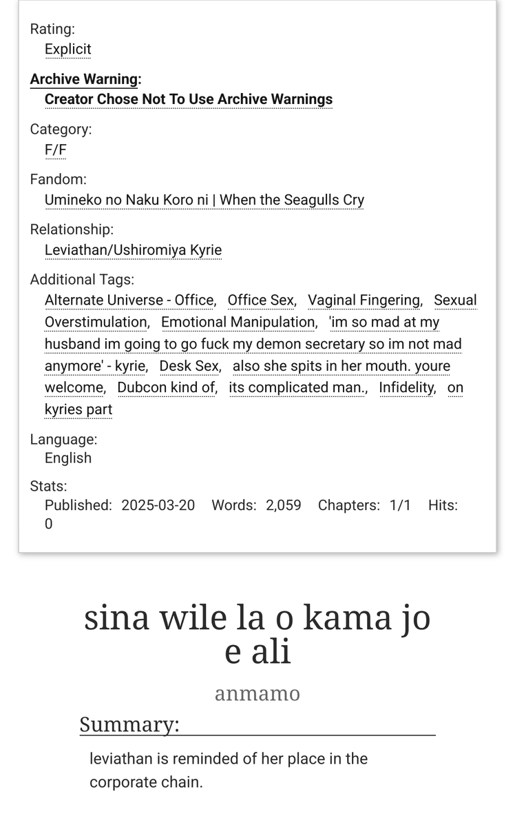 furnituredemon's tweet photo. https://t.co/P4j2ymqQcy hi ! i wrote something ! its kylevia toxic yuri office au ! enjoy my insanity. this has been trapped in wip limbo for months and its finally free. https://t.co/Ma7HWU4hMm