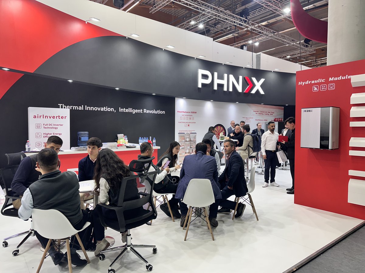 PHNIXEN's tweet image. At ISH 2025, PHNIX is showcasing its complete range of R290 heat pump solutions for the European market! Plus, discover our Smart Residential Energy Solution in collaboration with SAJ. 
👉See you soon at PHNIX booth Hall 12.1, Stand E80!
#ISH25 #Frankfurt #HVAC