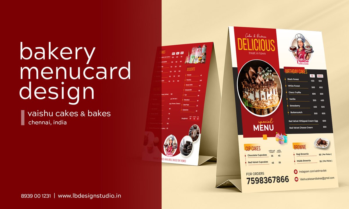 lbdesignstudio7's tweet image. 🎂 Client: Vaishu Cakes &amp;amp; Bakes, Chennai, India

A well-designed menu card is more than just a price list

lbdesignstudio.in

#graphicdesign #brochuredesign #printdesign #logodesign #logodesigntrichy #logodesignchennai