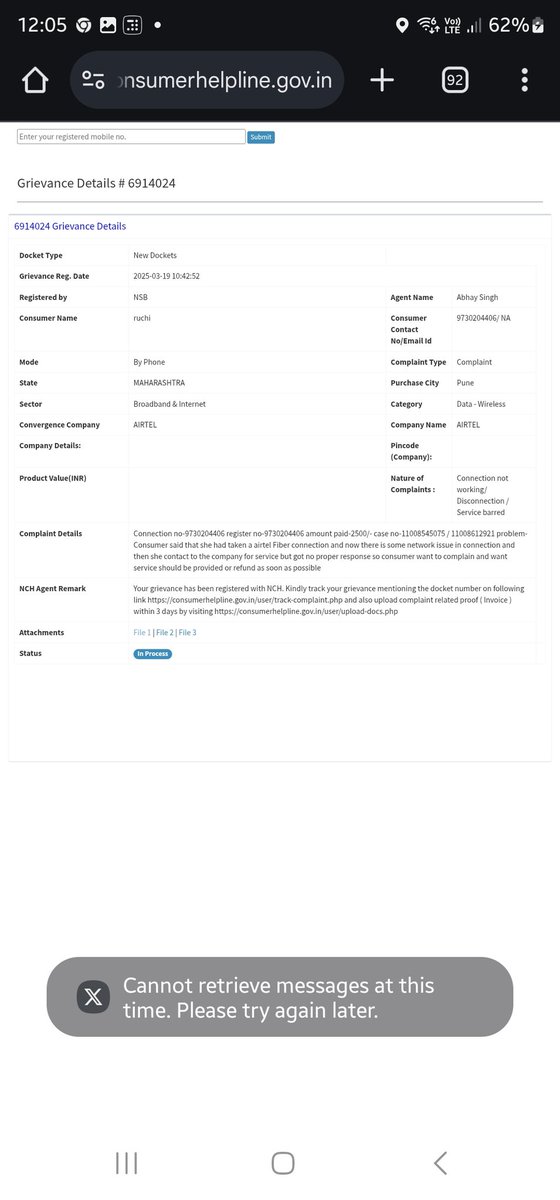 ruchiroams's tweet photo. After 10 days of complaints and 100s of calls and emails  - and them marking the issue as solved without actually solving and just putting a router flying in air @Airtel_Presence @airtelindia  only thanks to  airtel -this pathetic service can only be provided by you. https://t.co/1lwE4yH2g2