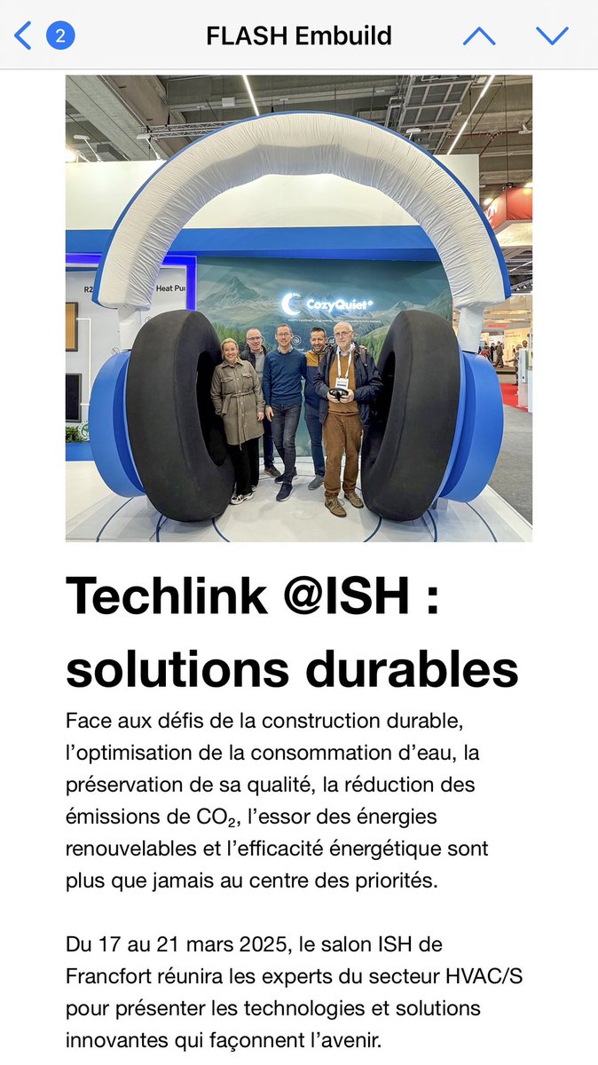 Aujourd'hui en FLASH <a href="/embuildfr/">Embuild Belgique</a> 
#ISH25