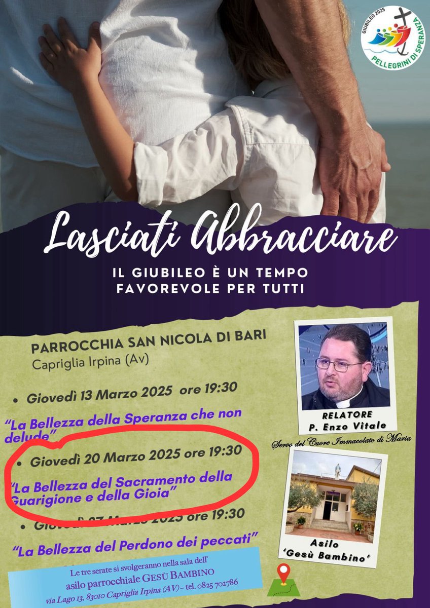 Si continua…
Giovedì 20 marzo, ore 19:30
asilo parrocchiale GESÙ BAMBINO 
Capriglia Irpina (AV).
Si parla del Sacramento della confessione.