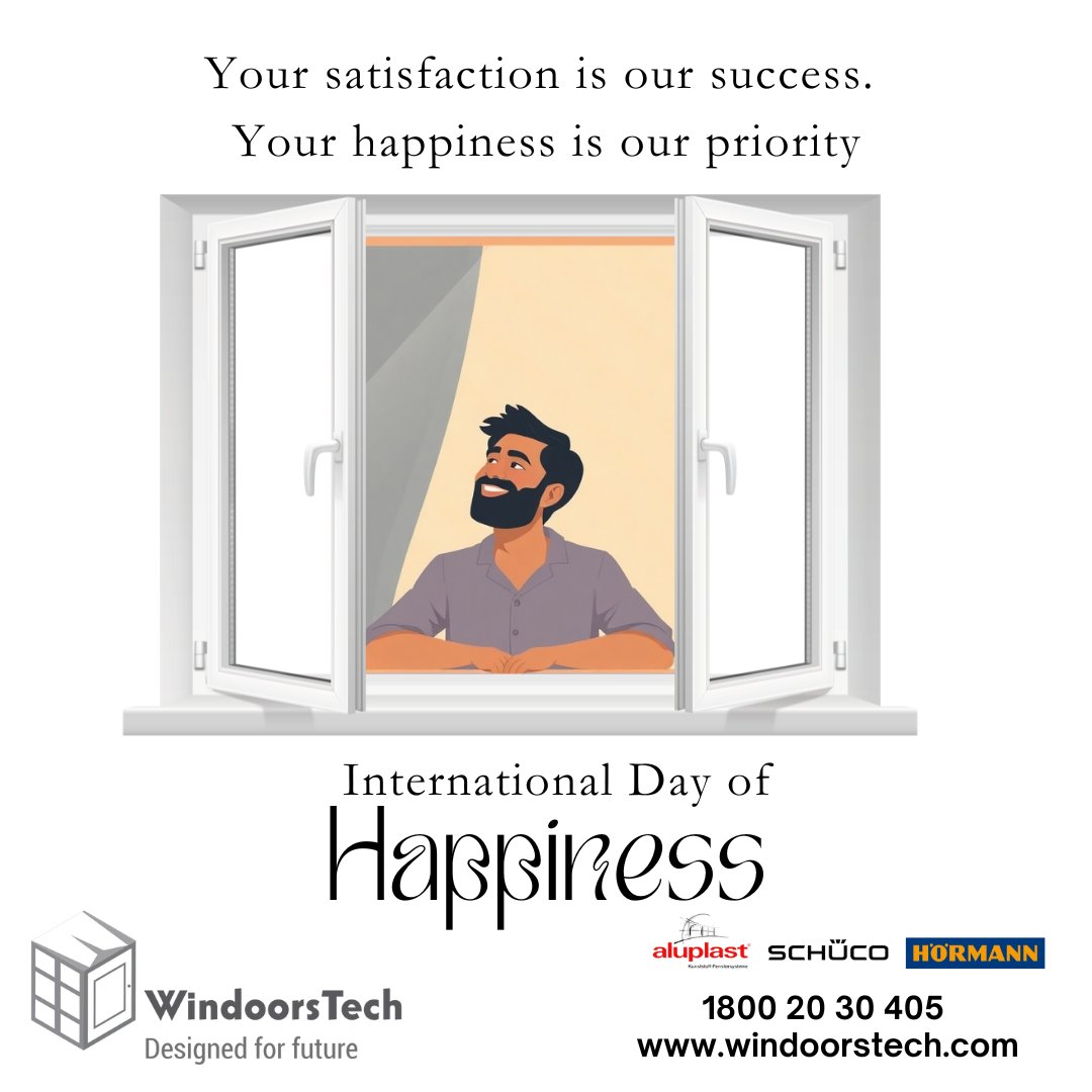 Windoorstechllp's tweet photo. Your satisfaction is our success.
Your happiness is our priority
International Day of Happiness
https://t.co/TE17QOkevl
π 1800 20 30 405
#WorldHappinessDay #upvcwindowsanddoors #Aluminiumwindows #aluplast #schueco #shakthihormann #windoorstechllp https://t.co/u1CBHp6MqB